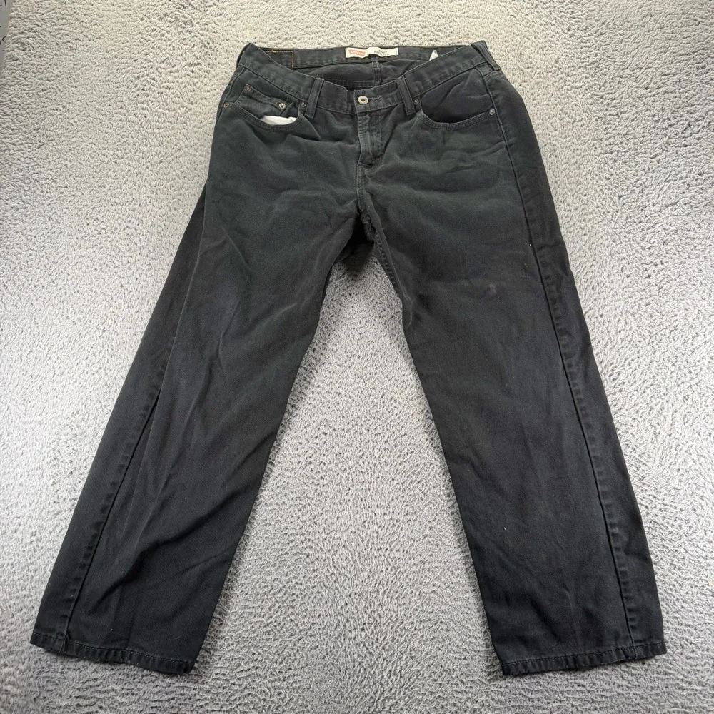 Levi's 550 Jeans Boys‎ 14 Husky Black Cotton Denim Straight Relaxed Fit Workwear